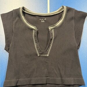 Urban Outfitters Black Ribbed Top